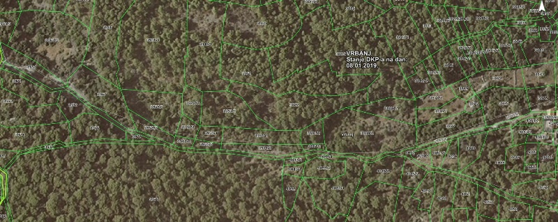 Google Earth view of the Verbanj Dol path
